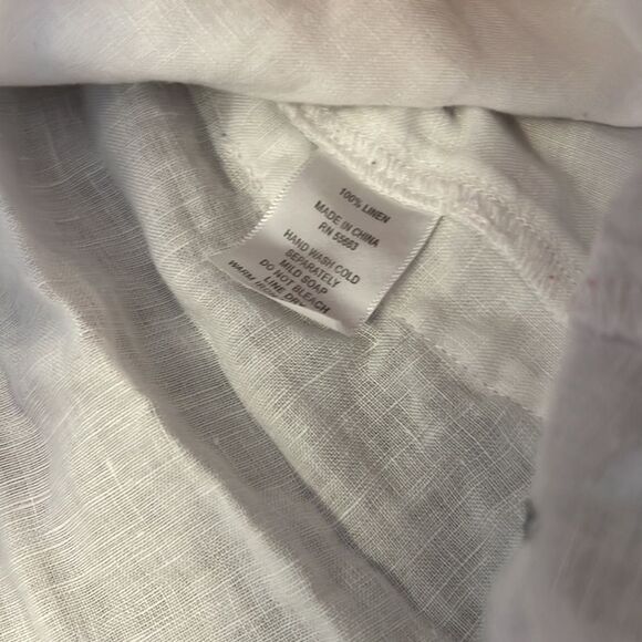 Cynthia rowley xl white linen blouse - Picture 6 of 7